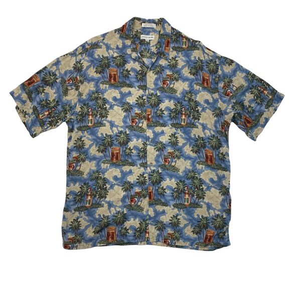Vintage Pierre Cardin Shirt Mens L Large Rayon Island Cocktail Hawaiian Floral - Picture 1 of 11